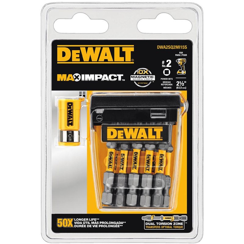 DeWalt MAX IMPACT 2-1/2 in. Square Steel #2 Screwdriving Bit (15-Piece)